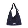 Nova bolsa de ombro estilo coreano com estampa de estrelas e flores 2026, grande capacidade, bolsa tote plissada, casual e versátil para uso diário e para ir ao trabalho