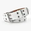 Cinturón informal coreano de estilo punk con diseño de estrella y doble hilera decorativa.