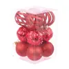 Nuevo producto transfronterizo: Set de 12 esferas de Navidad huecas onduladas con purpurina de 6 cm para techo de casa y centro comercial y decoraciones de árbol de Navidad