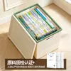 Caja de almacenamiento plegable para libros de texto BNBSDesk, caja de almacenamiento de libros a prueba de polvo portátil para dormitorio de estudiante, con tapa