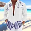 AliExpress Transfronterizo Ola Retro Estampado 3D Camisa de Manga Corta para Hombre Camisa Hawaiana Moda Casual Hombre