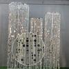 Cortina de accesorios para bodas, estante de aros, lentejuelas, perlas, corona de hierro redonda, poste de escenario de plomo, estante telescópico