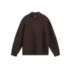 Yidao Vintage Otoño/Invierno 2025 Estilo Japonés Moderno Sencillo Color Sólido Suéter de Punto con Media Cremallera para Hombre Holgado Casual