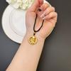 Novo colar de ouro vietnamita estilo chinês com areia, estilo retrô, pingente de lingote de ouro com placa de cobra, design simples para mulheres, joias com sensor