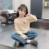Novas Blusas Térmicas Infantis Outono e Inverno, Camiseta de Manga Longa com Gola Meia-Alta Estilosa para Meninas, Tendência