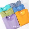 Suéter pullover de invierno con forro polar cuello redondo 360g color liso casual base coreana grueso para hombre y mujer holgado