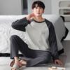 Pijamas de algodón para hombre, de manga larga, para primavera y otoño, nuevos para el hogar, de algodón, para primavera y verano, finos, holgados, de talla grande.