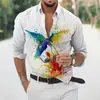 Estação Independente Europeia e Americana Transfronteiriça Masculina Nova Camisa Quente Personalizada Impressão Digital 3D Manga Longa Casual Tendência Top