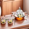 Novo Conjunto de Chá Kung Fu Criativo Esmalte Flor de Damasco Copo Reto Pequena Xícara de Chá Casa Negócios Bule Separação Chá Água