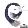 2.0/1.5mm Fabricantes coreanos de cordón de cera al por mayor collar de joyería de cordón de cera coreano negro con colgante de cuerda con cadena