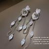 Pendientes de Borla Gotas de Agua Amor Luz Brillante Diseñador Chapado en Oro de 18K Geométricos Puntiagudos Circonita Pendientes Delanteros y Traseros