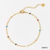 Boêmio Colorido Pulseira de Aço Inoxidável Design de Corrente Fina Feminina Sentido Avançado Cor Gota de Óleo Cor Retida Pulseira Requintada