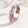 Pulseira Colorida Pulseira Trançada de Couro PU para Homens e Mulheres Corrente Anel Mobius High Street Pulseira de Couro Marcas Tendência Europeias e Americanas