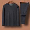 Conjunto de Ropa Interior Térmica de Doble Cara para Hombre para Otoño e Invierno, Partes Superiores e Inferiores Térmicas, Conjunto de Capa Base Térmica de Cuello Redondo