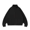 Sudadera con cremallera y cuello alto estilo retro americano Nick Tian, estilo primavera/otoño para hombre, gris, prenda exterior casual de corte holgado