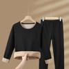 Roupa Térmica de Lã de Camelo para Homens, Espessada com Lã Térmica Adicionada, Retém o Calor e à Prova de Frio, Adequada para Meia-Idade e Idosos, Conjunto de Outono para Homens e Mulheres