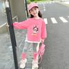 Conjunto de Menina Primavera e Outono 2025 Novo Estiloso Fashion Arco-Íris Fofo Pequena Menina Bebê Roupa de Início de Outono