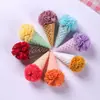 Pompons Coloridos de 2,5cm, Bolas Florais de Renda Coloridas, Bolas de Rede Elástica, Acessórios de Cabelo DIY, Acessórios de Roupa