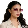 Gafas de sol sin montura europeas y americanas transfronterizas, Gafas de sol de marca de vanguardia con patillas de resorte para mujer, Gafas de sol de moda de alta gama con degradado para hombre