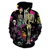 Sudadera con Capucha para Festival de Halloween Transfronterizo Europeo y Americano, Cabeza de Calabaza de Terror, Impresión Digital 3D, Sudadera Casual con Capucha, Suéter de Manga Larga