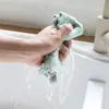 Paño de Limpieza de Color Sólido Estampado de Doble Cara Altamente Absorbente, Libre de Pelusa, Libre de Aceite, Toalla de Cocina de Coral Fleece, Doble Uso para Limpieza en Seco y Húmedo