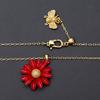 Ins Sentido del Diseño Pintura Horneada Margarita Abeja Collar Largo Dulce Moda Flor Multicolor Ajustable Cadena para Suéter para Mujeres