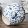 Cerâmica Jingdezhen Vasos de Flores Estilo Chinês Modelo de Caimento Suave Sala de Exposição Hotel Pousada Decorações Vaso Azul e Branco Borboleta Retrô