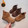 Botines de Terciopelo para Niños 2025 Otoño e Invierno Nuevos Botines para Niñas Botas de Mujer Bmw Botas de Cuero de Moda para Niñas Botas de Algodón
