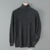 Nuevo Suéter de Lana 100% Pura para Hombre Otoño e Invierno Primera Línea Listo para Usar Cuello Alto Holgado Casual Tejido de Lana Suéter