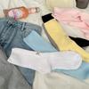 Calcetines grises de media caña estilo ballet para mujer, de primavera y otoño, blancos, con lazo bordado, estilo bloguero famoso en Internet.