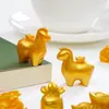 Lingote de Ano Novo para Atrair Riqueza, Boneco de Cavalo Dourado Pequeno, Acessórios Fofos de Decoração DIY, Pequenos Enfeites para Carro e Desktop