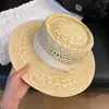 Sombrero de Paja Hueco Estilo Francés Estilo Old Money para Mujer Sombrero de Sol para Vacaciones de Verano en la Costa Sombrero de Playa Panama