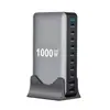 Carregador de Celular Portátil 1000W de Nitreto de Gálio Multi-Porta PD Carregamento Rápido Display Digital de Mesa Adaptador de Energia para Laptop