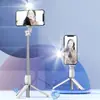 Palo selfie, trípode portátil de viaje, todo en uno de pie en el suelo de escritorio para transmisión en vivo, soporte universal multifuncional para teléfono móvil