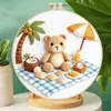 Estilo Nuevo Transfronterizo Oso Isla de Coco Bordado Productos Semi-Terminados Estilo Playa Verano Hecho a Mano DIY Kits de Materiales Venta al por Mayor de Fábrica