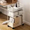 Escritorio móvil con almacenamiento, estantería de pie, carrito para libros para aula con ruedas, estantería simple para estudiantes para organizar libros