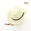 Chapéu de Panamá Novo da Moda Verão Respirável Proteção Solar Chapéu de Cowboy Ocidental para Casal Fivela de Cinto de Praia Chapéu para Pais e Filhos