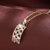 Colar com Pingente Longo Vazado Personalizado de Moda Europeia e Americana Transfronteiriça com Zircônia de Cristal Galvanizada, Joia de Alto Padrão Direto do Fabricante
