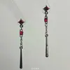 Brincos pendentes vintage pequenos em formato de cubo e gota longa para mulheres, elegância retrô de alta qualidade, acessórios de ouvido com personalidade doce e descolada únicos