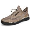 Zapatos de Malla 38-46 para Hombre en Verano, Malla de Cuero Genuino, Calados, Transpirables, Sandalias de Suela Gruesa Antideslizante, Zuecos, No Abrasivos