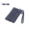 Clutch para Mujer de Cuero Genuino Ultrafino Versión Coreana Versátil Bolsa para Teléfono Móvil Primera Capa Piel de Vaca Cremallera Bolsa de Muñeca Billetera Larga para Mujer