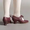 Plataforma Independiente de Amazon Comercio Exterior Transfronterizo Primavera 2025 Estilo Nuevo Europeo y Americano Huecos de Tacón Alto con Cordones Talla Grande Zapatos Casuales para Mujer