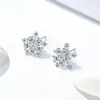 Pendientes de Copo de Nieve de Plata S925 con Circonita para Mujer, Simples y Lujosos, Estilo de Alta Gama, Tendencia en Tiktok, Pendientes Delicados y Amigables con los Oídos