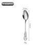 Acero Inoxidable Serie Corte Real Lujo Ligero Mango Labrado Engrosado Estilo Occidental Cuchillo para Bistec, Tenedor, Cuchara, Cuchara de Postre, Tenedor de Postre