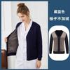 Suéter de enfermeira feminino com forro de fleece, casaco cardigã espesso, outono e inverno, azul escuro, suéter quente, roupas de enfermeira, macacão