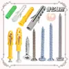 Peixe Amarelo Pequeno Tubo de Expansão de Plástico Parafuso Autoatarraxante Bucha Cavilha Estaca Conjunto de Parafusos para Madeira Estendidos 6mm8M10
