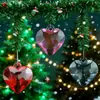 Colgante Corazón Rojo Cristal Transparente Decoración Luz Regalo Luz Colorida Corazón Melocotón Corazón Femenino Colgante Deslumbrante
