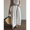 Pantalones Acampanados Ligeros Icciicc con Sensación de Oxígeno de Secado Rápido Cortos con Forma de Capullo Holgados Casuales para Mujer Verano 2318