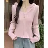 Suéter con Capucha de Punto Trenzado para Mujer Otoño/Invierno 2026 Cárdigan con Cremallera Suéter Estilo Suave Color Sólido Tejido Prendas de Abrigo Moderno