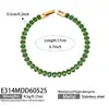 Conjunto de Pulsera y Collar de Lujo Ligero de Nicho Exquisito Estilo Ins Lleno de Diamantes de Zirconia, Joyería de Alta Gama, Acero Inoxidable Chapado en Oro de 18K